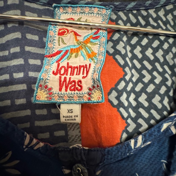 Johnny Was Ramona Button Down Top Bohemian patchwork peasant blouse - Picture 4 of 9